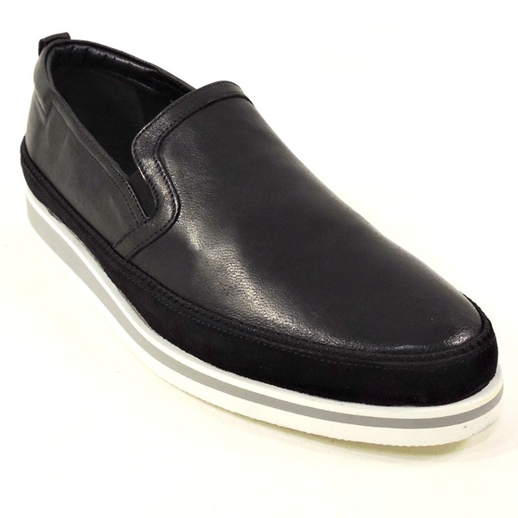 BALDININI ?? MEN\'S BLACK LEATHER & SUEDE COMFORT SUMMER LOAFERS main image 8